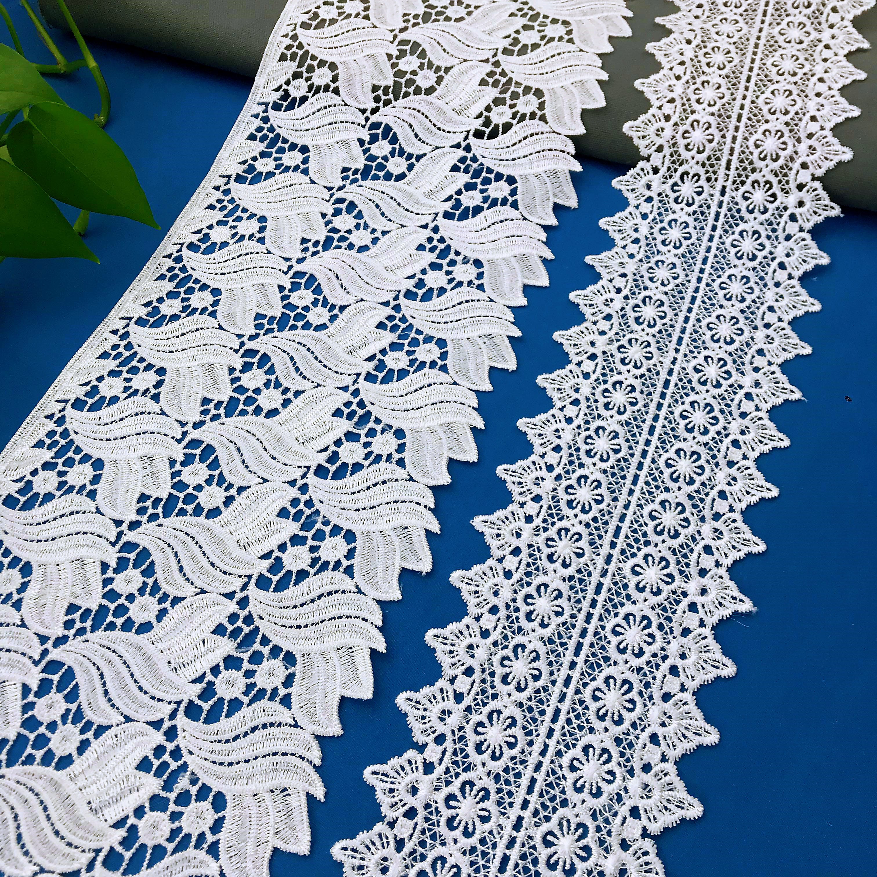 Hot Selling White Polyester Milk Silk Embroidery Lace For Garment Processing Accessories