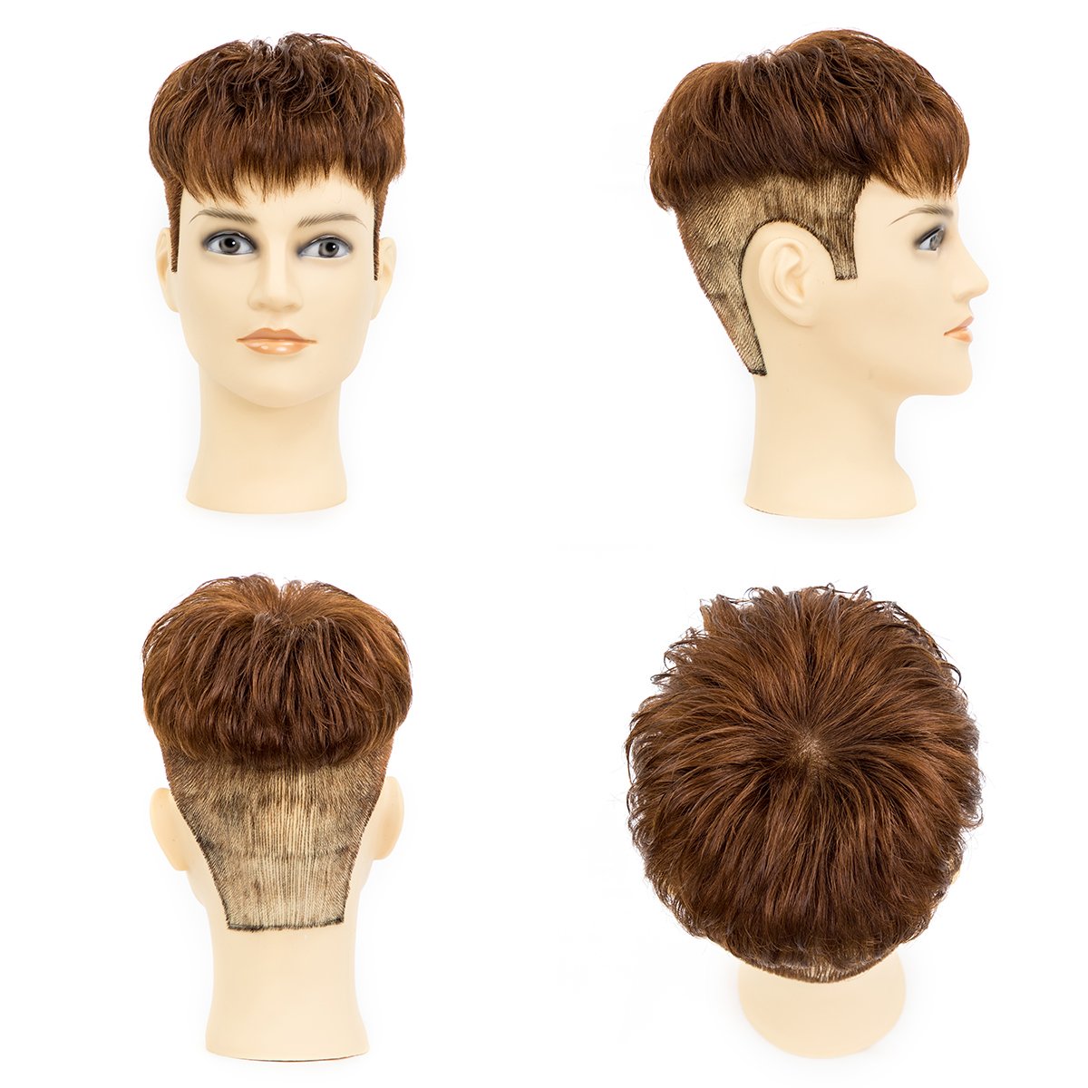 Pre-styled Men's Wig Indian Human Hair Breathable Full French Lace Replacement Natural Hairline System Toupee For Men