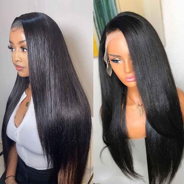 Hight quality wholesale bulk 32 inch Swiss brown lace wet and wavy 100% real human hair wigs