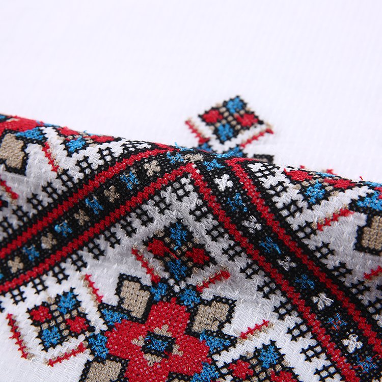 HA-13223H Style Dobby Multi-color Traditional Chinese Cotton Embroidered Fabric Embroidery Fabric Lace Customized Color