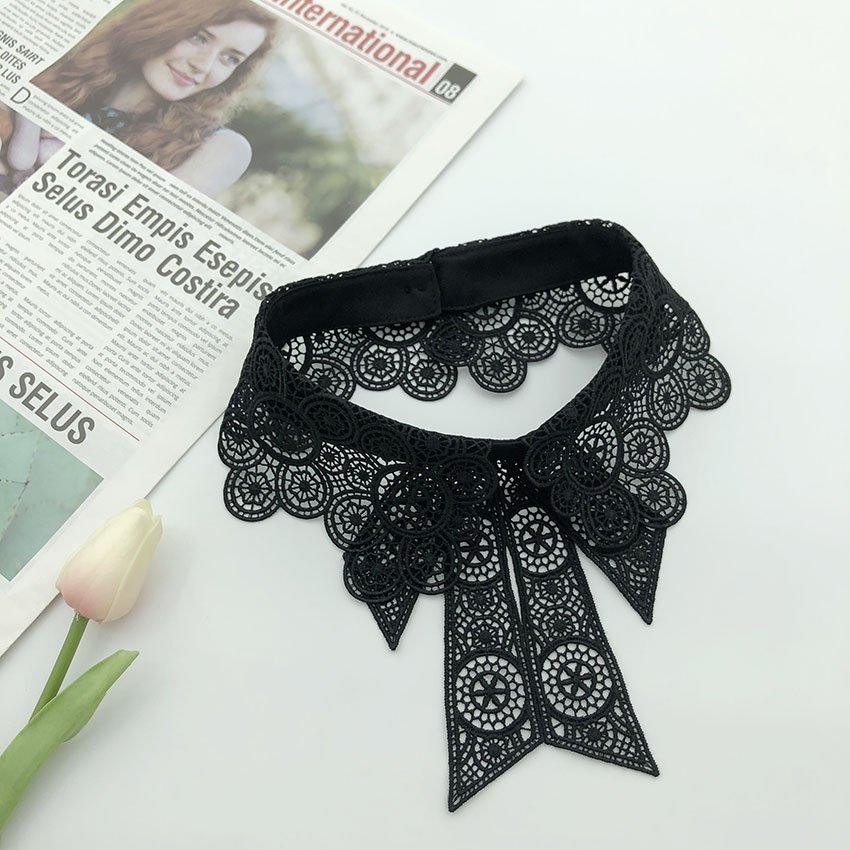 Low Moq in Stock Black White Ladies Neck Collar Clothing Accessories Woman Detachable Lace Collar Detachable Fake Collar