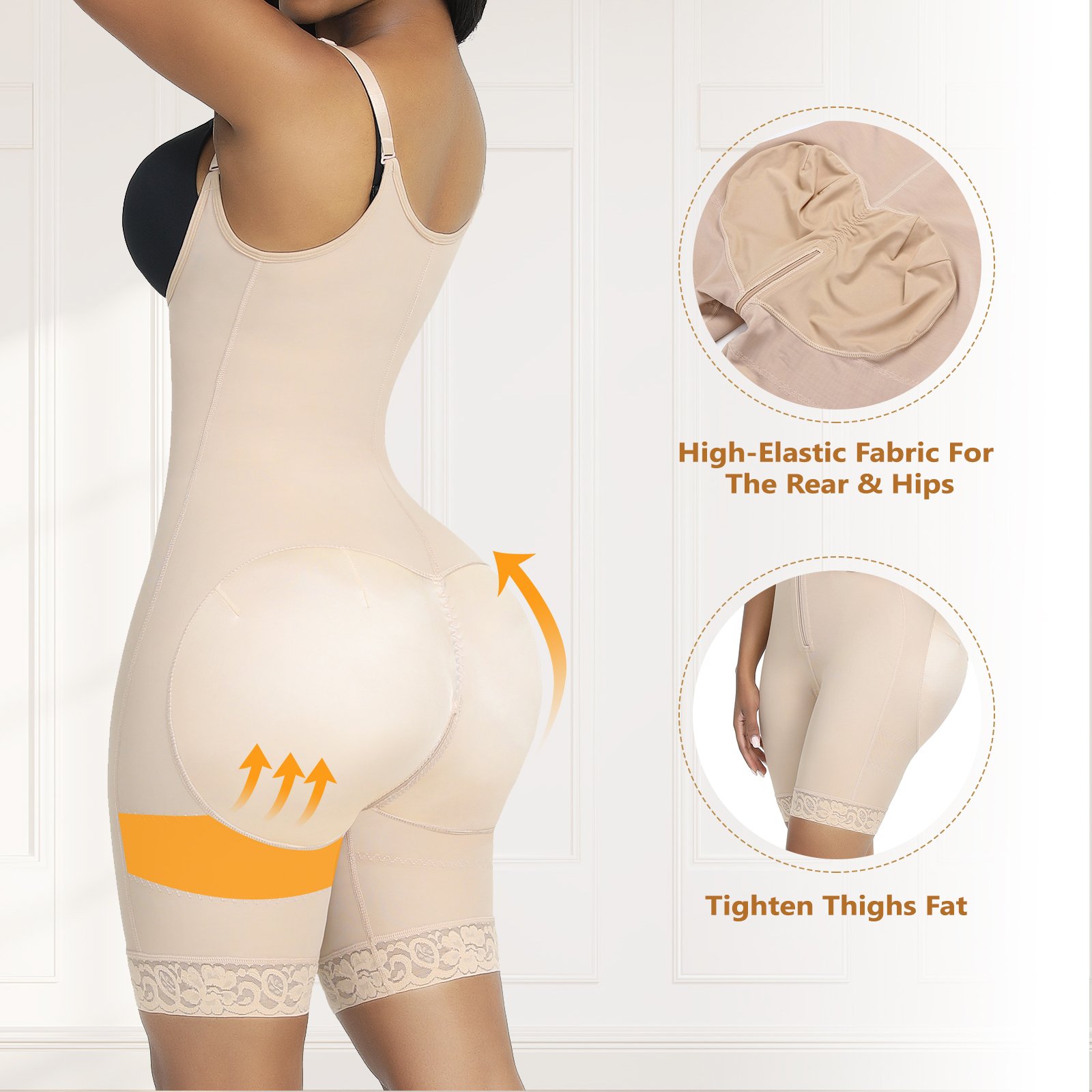 HEXIN New Listing Lace Enhancer Hip Tummy Control Weight Lose Plus Size Body Shaper Slimming