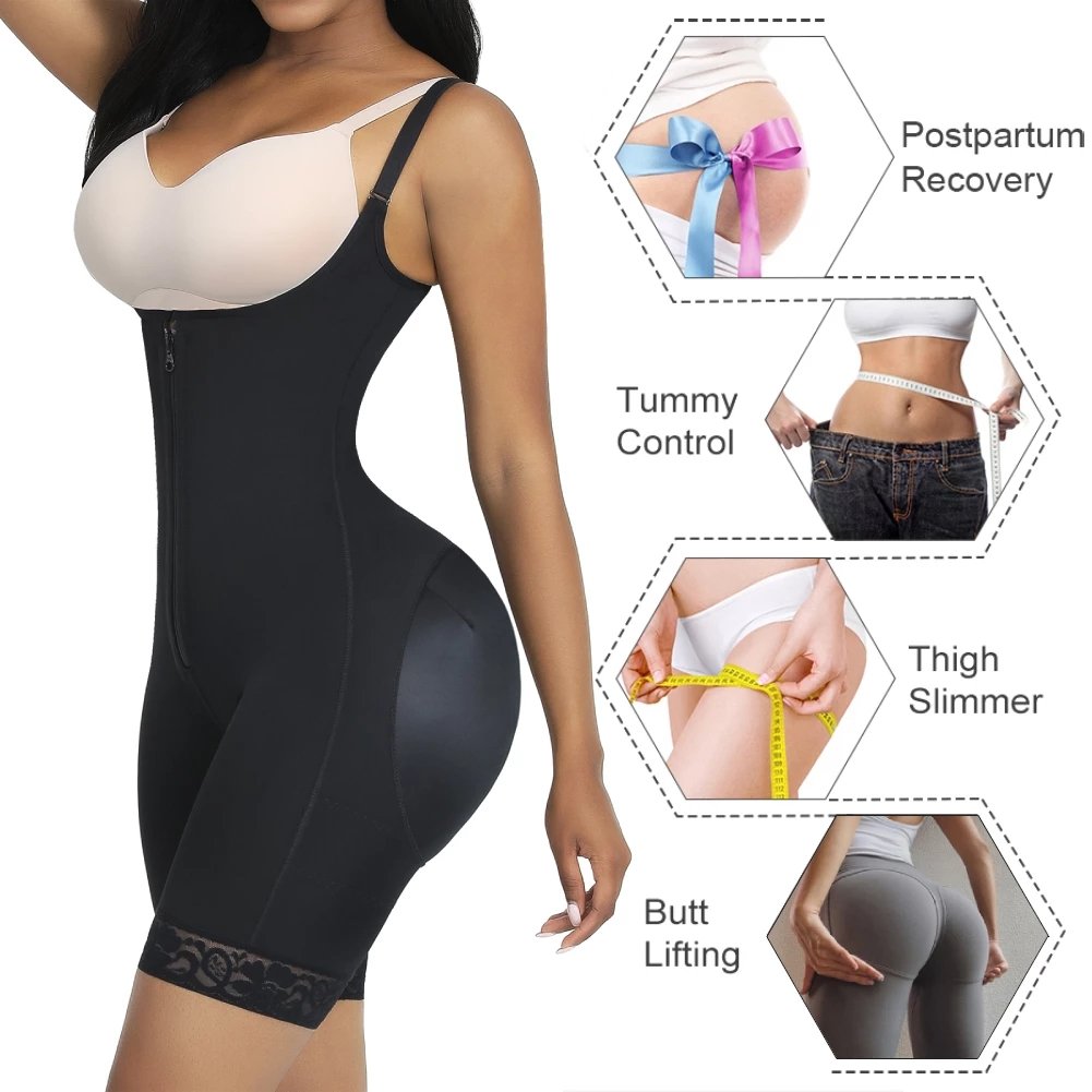 HEXIN New Listing Lace Enhancer Hip Tummy Control Weight Lose Plus Size Body Shaper Slimming