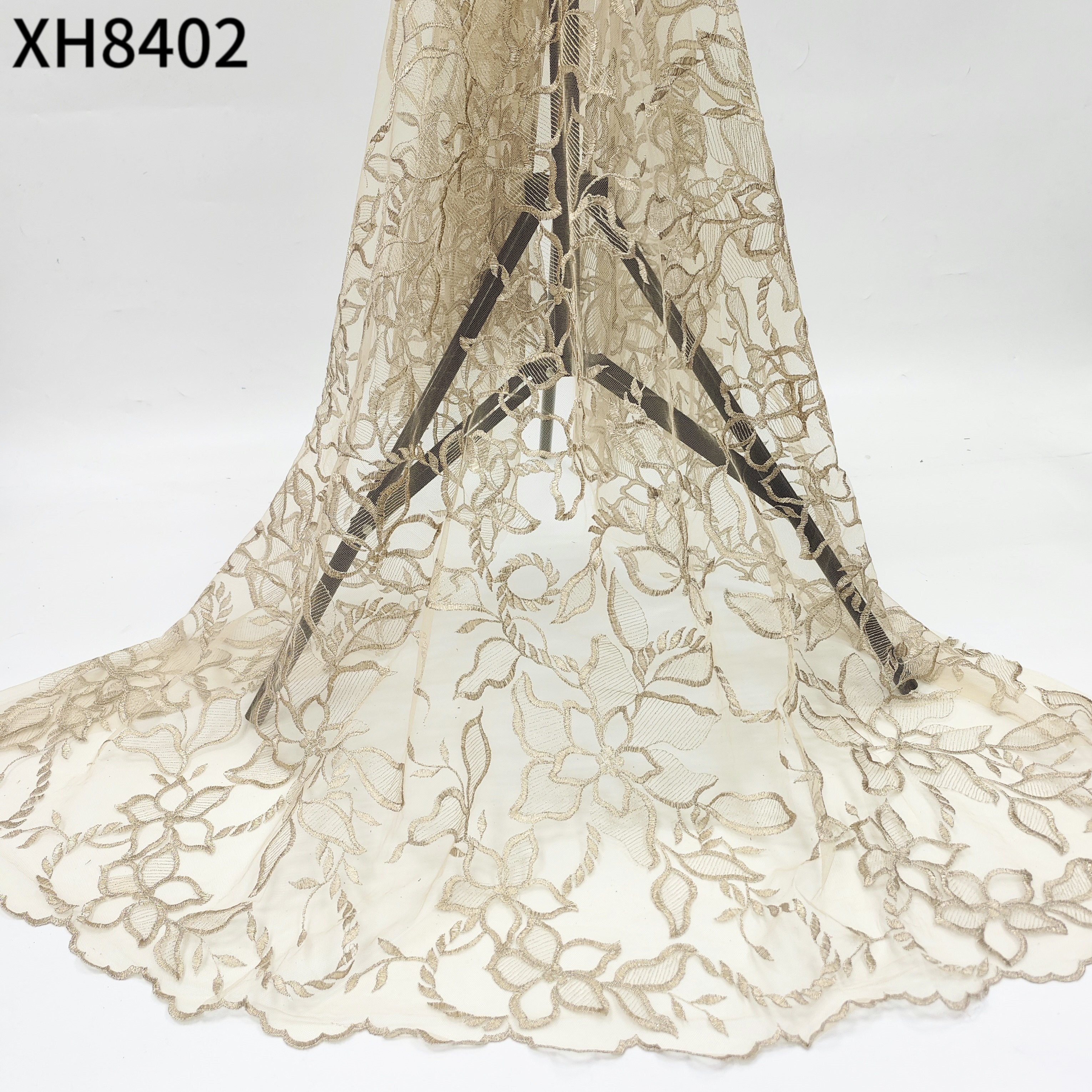 Mesh Rose French Fancy Lace Embroidery Tulle Lace Fabric net fabric for dress embroidery