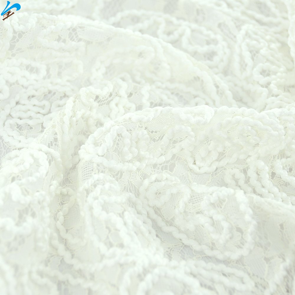 Hangzhou Factory Wholesale New Design White 100% Polyester Fabrics Eyelet Embroidery Fabric For Women Fashion Dress Garments