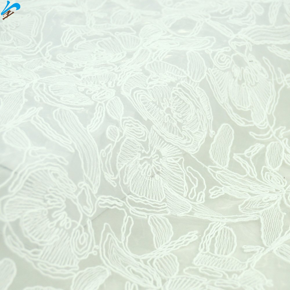 Hangzhou Factory Wholesale New Design White 100% Polyester Fabrics Eyelet Embroidery Fabric For Women Fashion Dress Garments