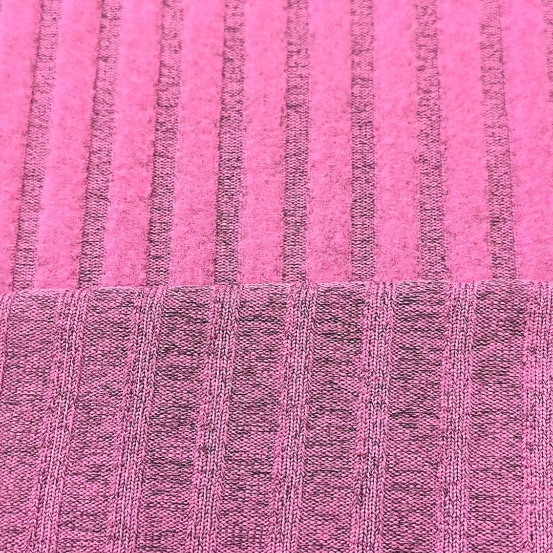 Wholesale Polyester Rayon Spandex Brushed Rib Knit Fabric For Clothing