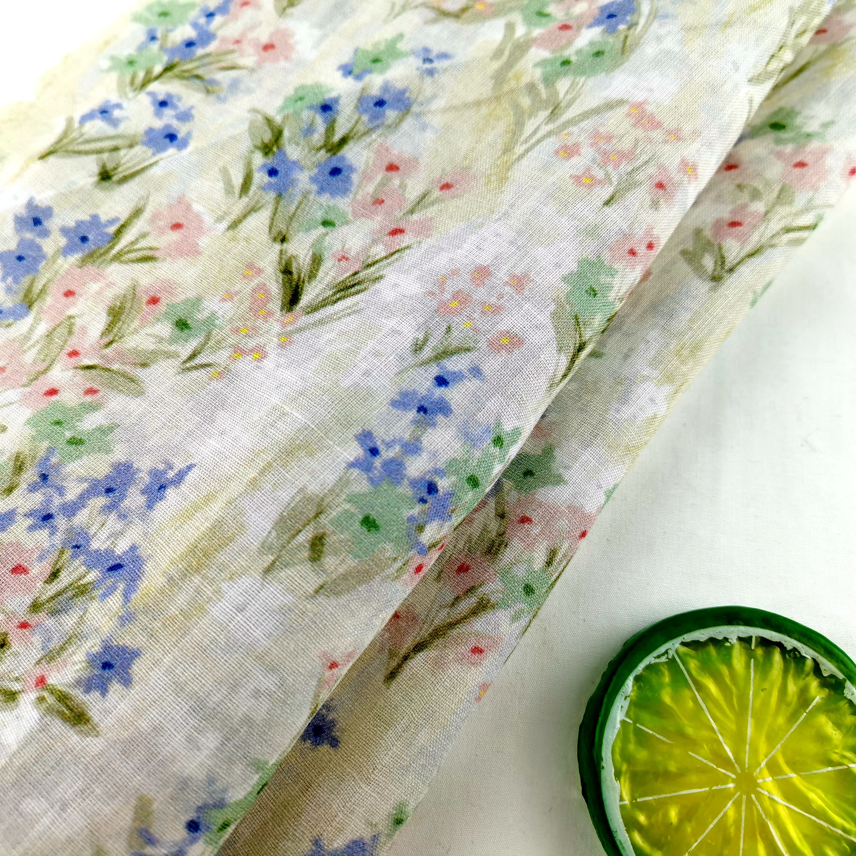 2024 OEM No MOQ 100% linen custom digital printed fabric breathable for lady's garment