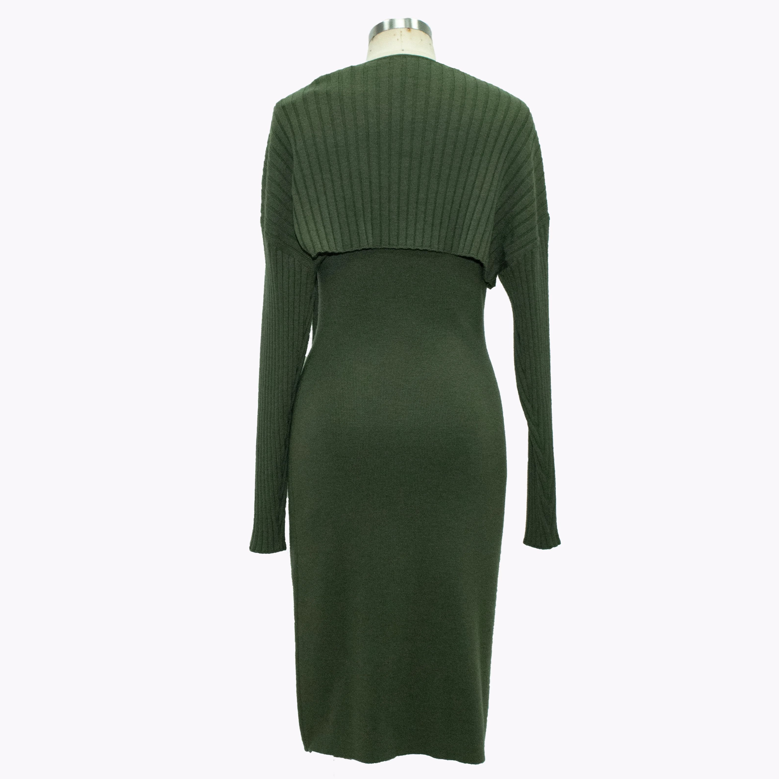 Women's ODM Summer Autumn Bodycon Midi Dress Sexy V-Neck Halter with Spaghetti Straps Casual Solid Pattern Maxi Knit Dress
