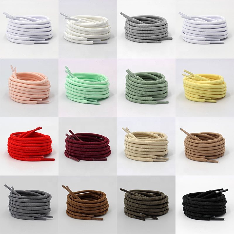 1 Pair Best selling 47-63" Pure Color Rope Colorful Rope Shoelaces Round Shoe Laces Boot Lace for Yeezay 350 700 750 Sneaker