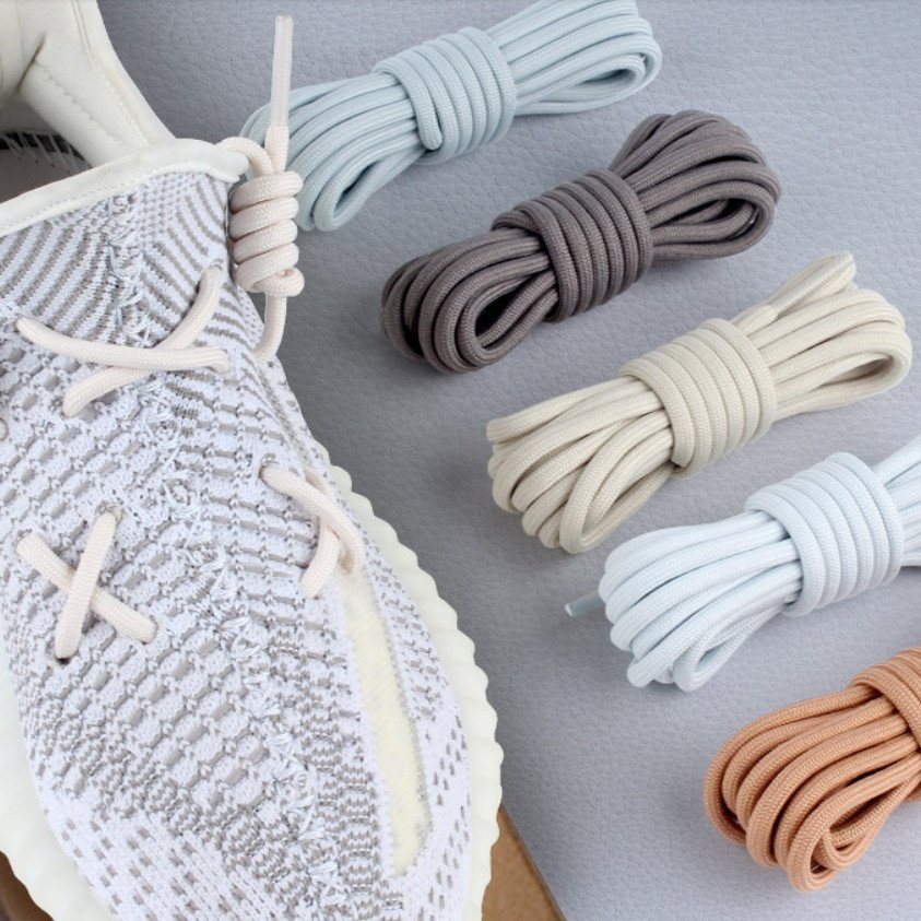 1 Pair Best selling 47-63" Pure Color Rope Colorful Rope Shoelaces Round Shoe Laces Boot Lace for Yeezay 350 700 750 Sneaker