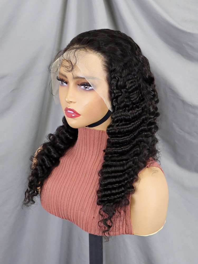 Wholesale Raw Indian Virgin Wigs 13x4 Full Frontal Natural Color Hair Wig For Black Women Transparent Lace Front Human Hair Wigs