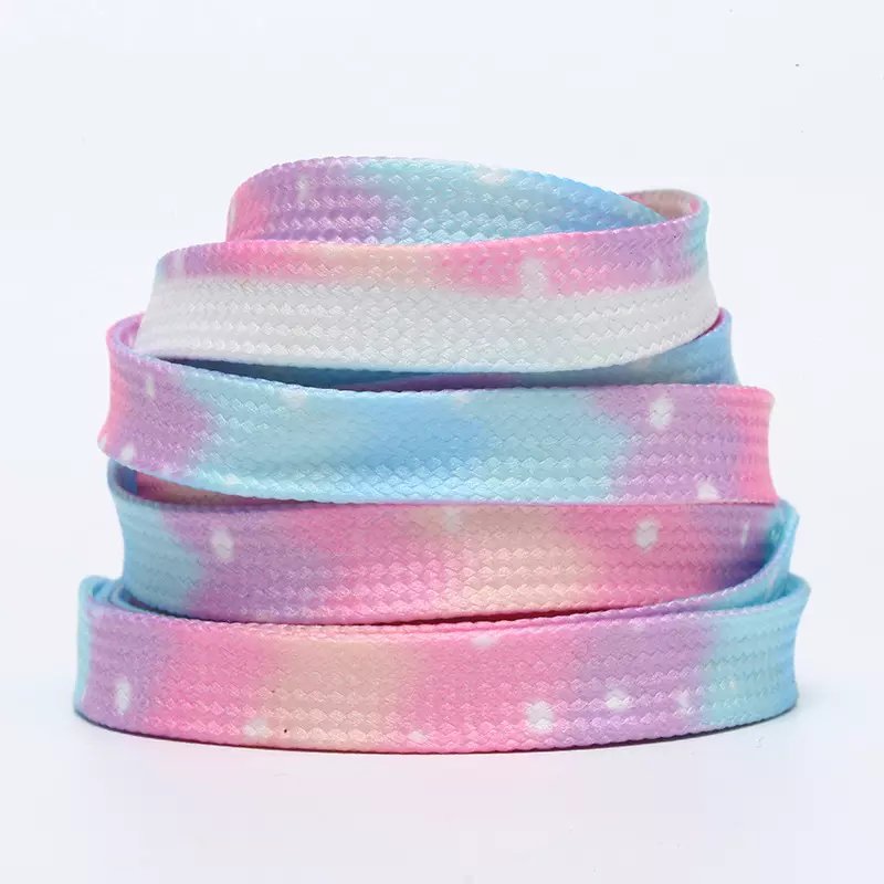 Wholesale Customised Fancy Printed Colorful Ribbon Elasticity Shoe Laces Sneaker Decorative
