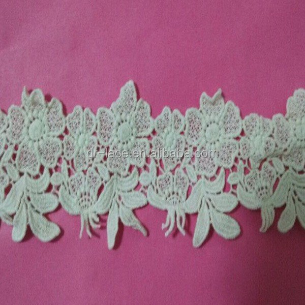hand crocheted cotton lace, cotton flower chemical lace