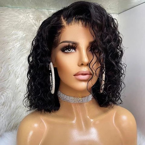 Perruque Pixie Cut Wig Human Hair Curly Bob Short Pixie Cut Lace Wig Bleached Knots Lace Frontal 13x4 Pixie Wig With Baby Hair