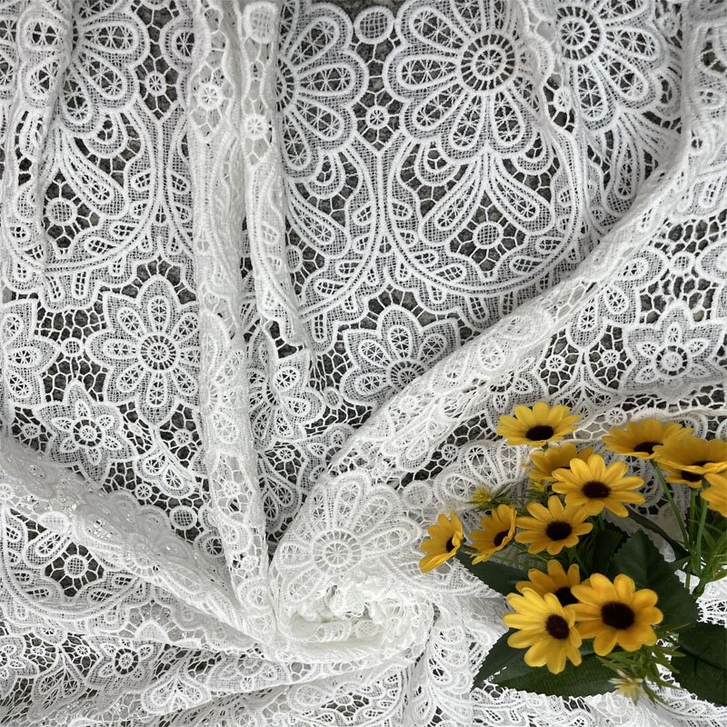 DF1001 customized color embroidery lace fabric dress French lace for women's wedding