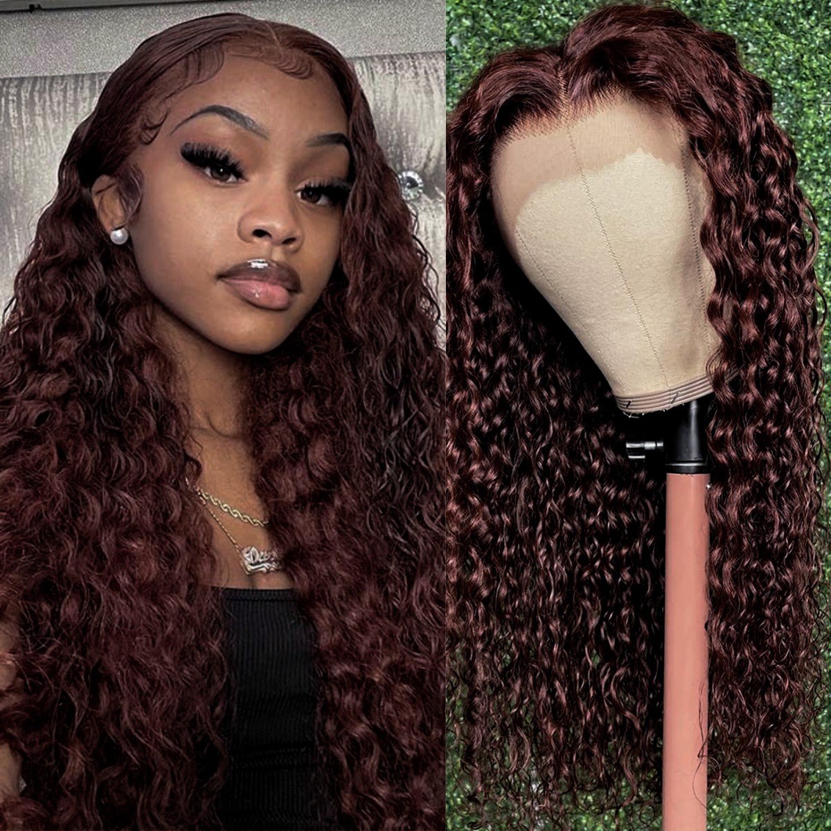 Reddish Brown Kinky Curly Human Hair 13X4 Lace Front Wigs For Women Copper Red Pre Plucked With Baby Hair Lace Closured Wig