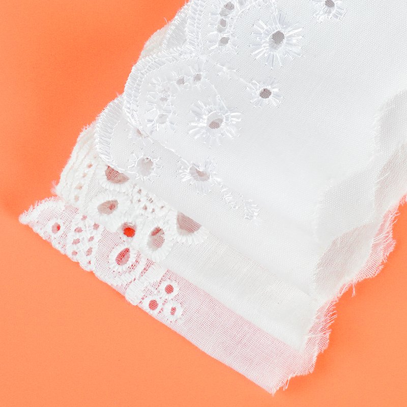 OCO Wholesale Custom Cotton embroidery eyelet lace women's decorative ribbon sewing accessories for clothing