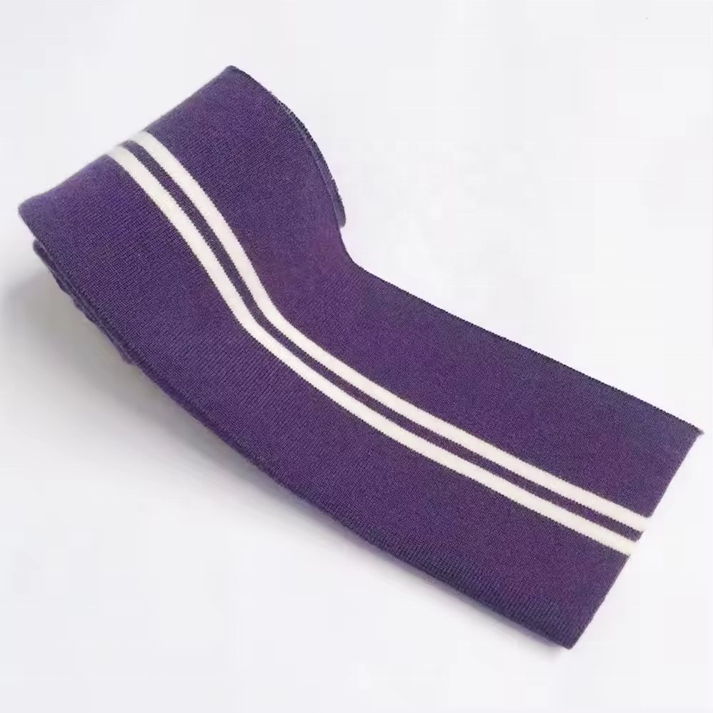 High quality custom wool blend ribbed collar jacket cotton knit ribbing cuff