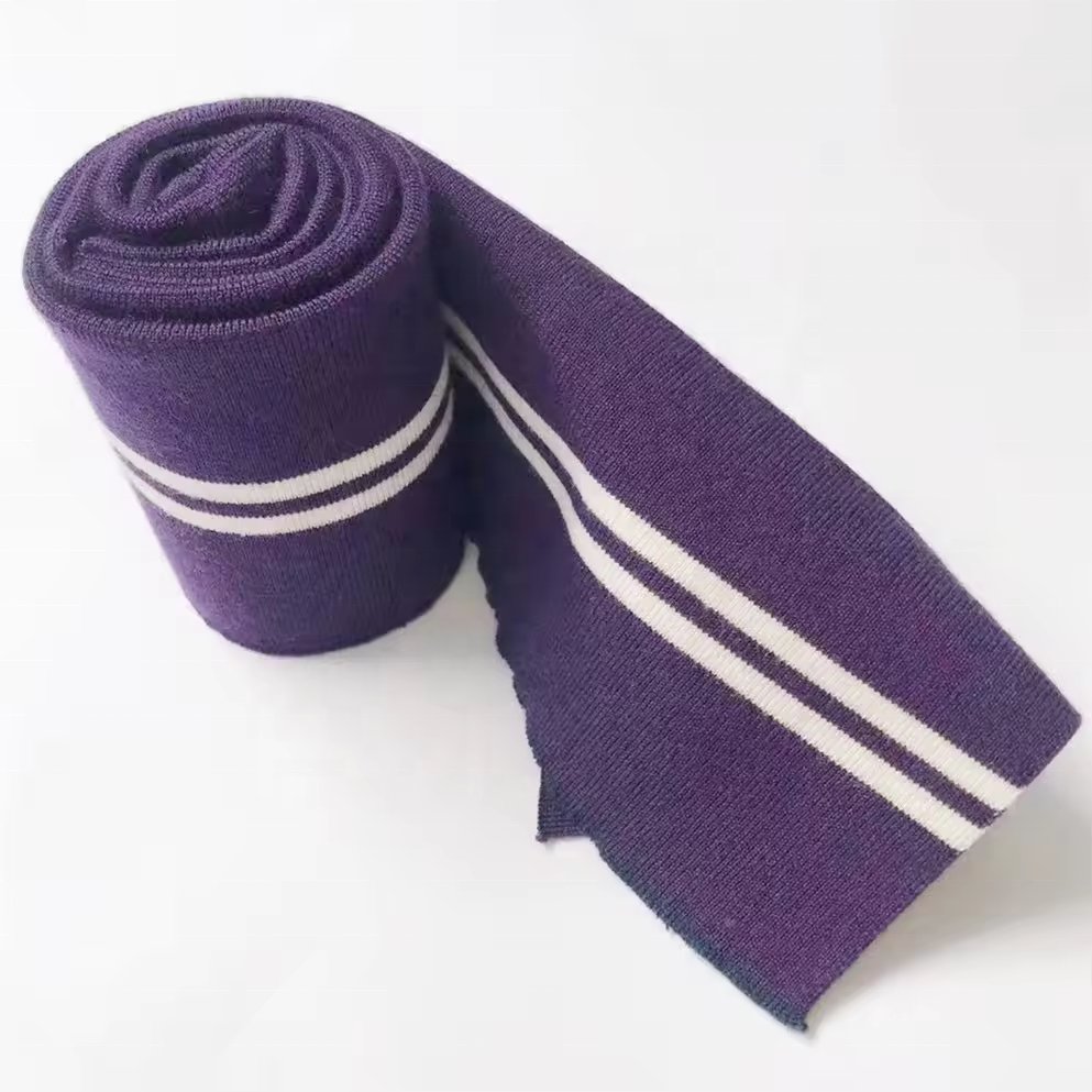 High quality custom wool blend ribbed collar jacket cotton knit ribbing cuff