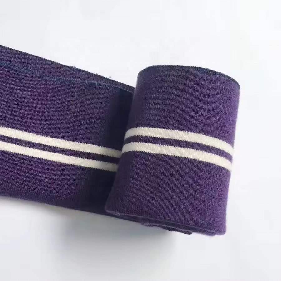 High quality custom wool blend ribbed collar jacket cotton knit ribbing cuff