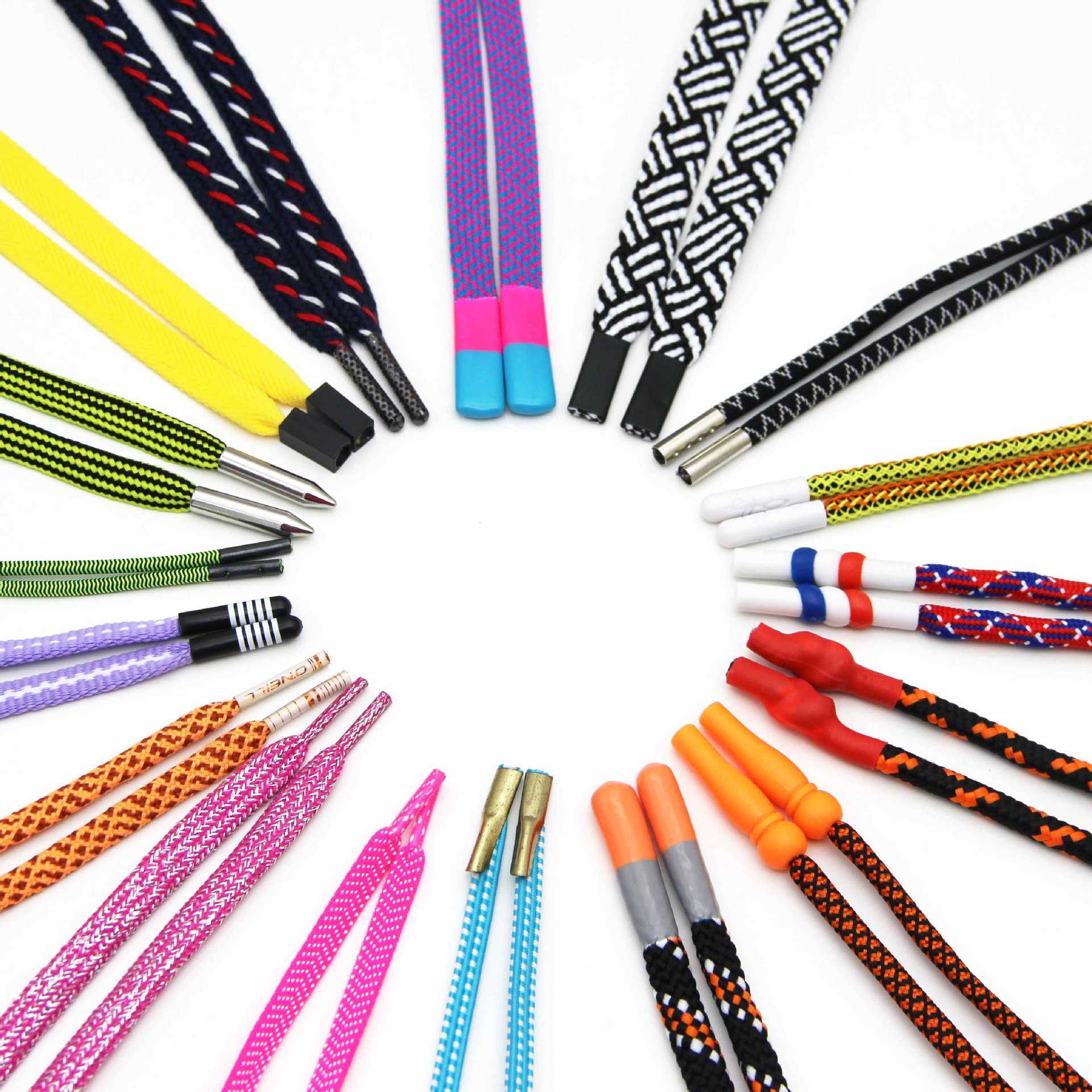 Custom Shoe Laces Printed Drawcord Polyester Elastic Drawstring Pant Rope Shoelace Packaging