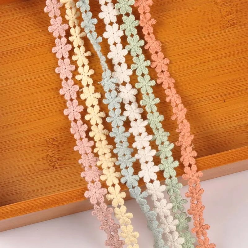 Flower Pattern Multicolor Lace Fabric Sewing Accessories Lace Trim Patchwork Ribbon Handmade DIY Garment Material