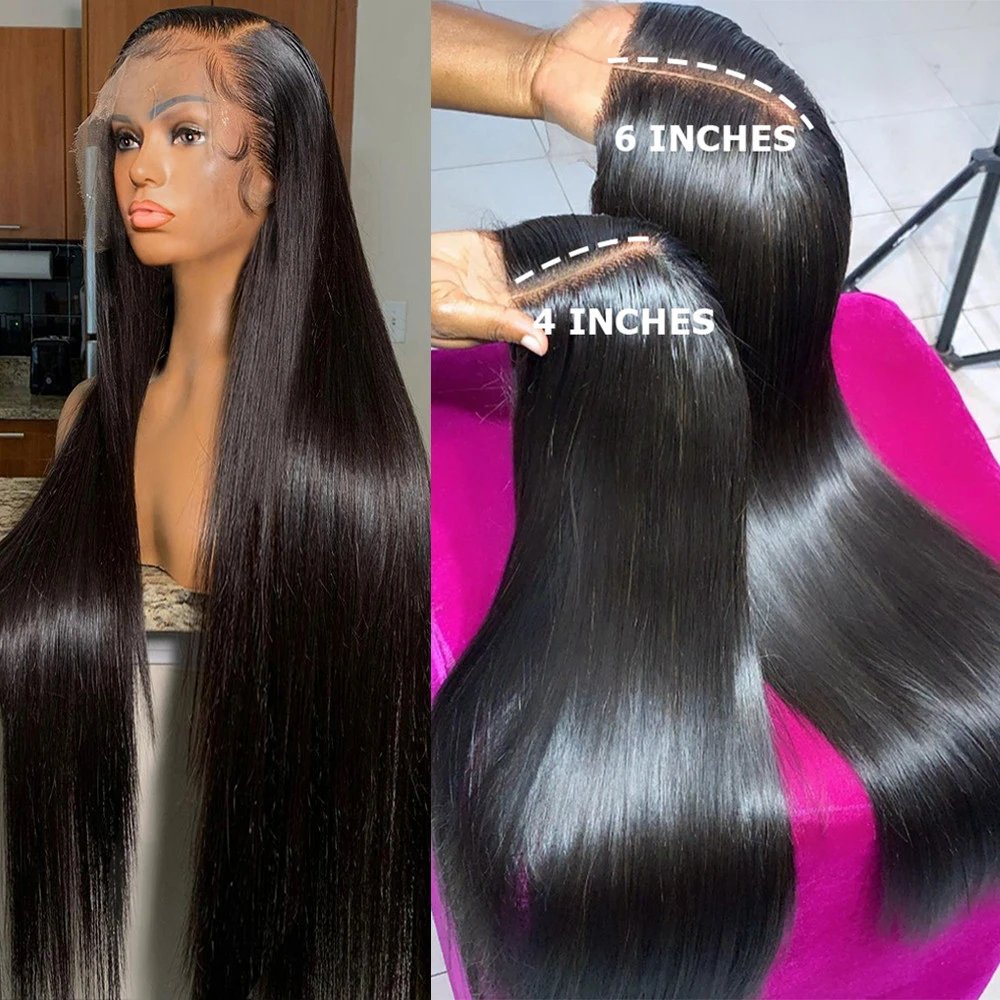 13x4 13x6 Straight Raw Indian Hair Wigs Human Hair Glueless Full Hd Transparent Lace Front Wigs Remy Hair Lace Frontal Wig