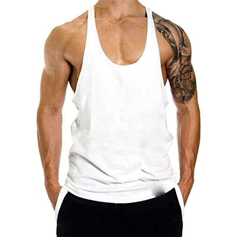 Custom Logo Breathable Quick Dry Sleeveless T Shirt Plus Size Muscle Fitness Gym Tank Top Men Sport Vest
