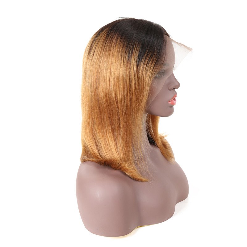 Virgin Human Hair Straight Pre Plucked 13x4 Lace Wigs Brazilian Hair light Purple Bob Wigs Middle Part for Women Can be Restyled