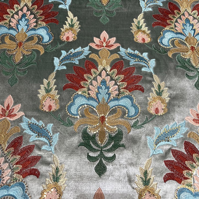 professional factory luxurious Moroccan style more designs for embroidered sofa velvet fabric