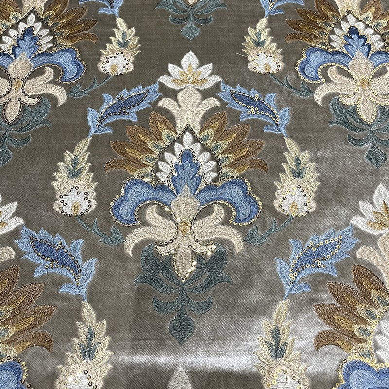 professional factory luxurious Moroccan style more designs for embroidered sofa velvet fabric