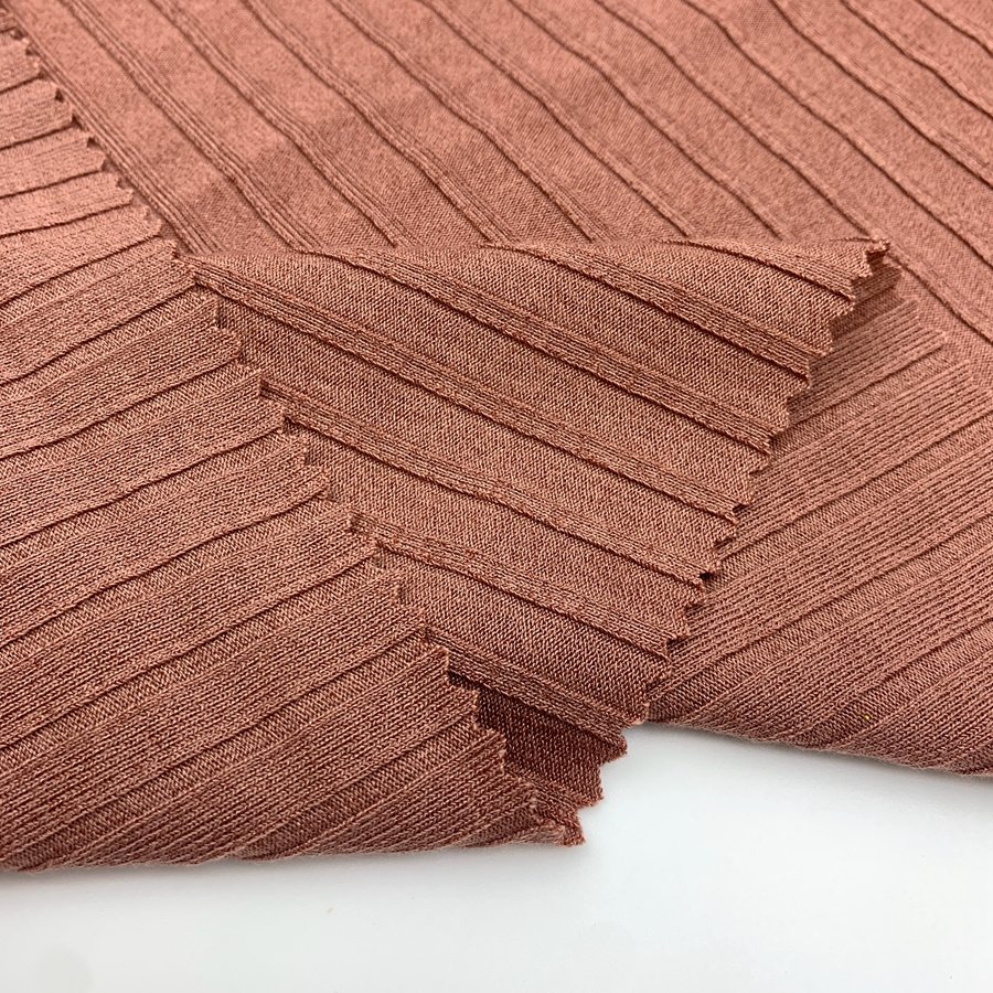 Wholesale custom color ribbed 95 polyester 5 spandex 270gsm LUREX knitted 9*4 rib fabric for tops sweater