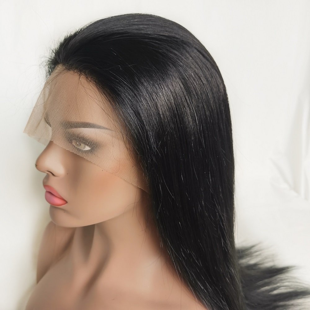 Wholesale Double Drawn Virgin Brazilian Human Hair Invisible Swiss Lace Natural Fake Scalp Lace Front Wig
