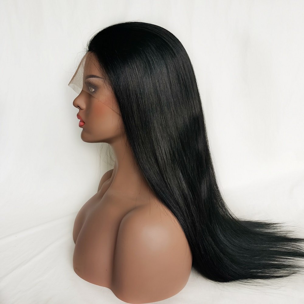 Wholesale Double Drawn Virgin Brazilian Human Hair Invisible Swiss Lace Natural Fake Scalp Lace Front Wig