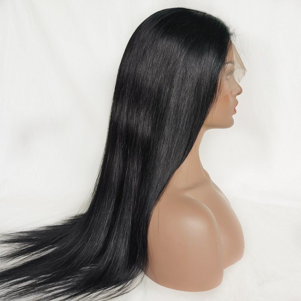 Wholesale Double Drawn Virgin Brazilian Human Hair Invisible Swiss Lace Natural Fake Scalp Lace Front Wig