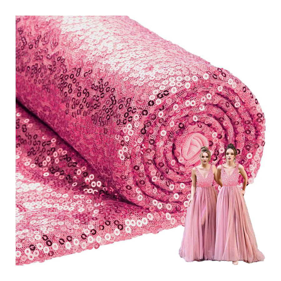 Shaoxing Hot Sale Factory Directly Mesh Fabric Mermaid Sequence Fabric Reversible Sequin Fabric For Dress