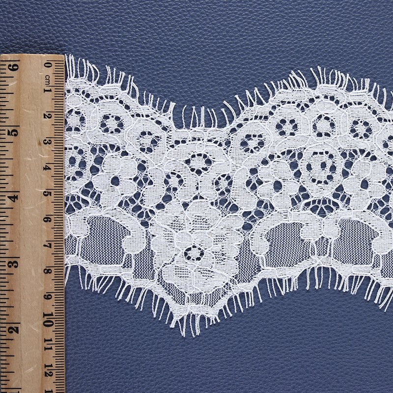 3 Meters Hollow out White Eyelash corded lace trim ribbon For collar band Neckline Hem cuff sleeve underwear bra
