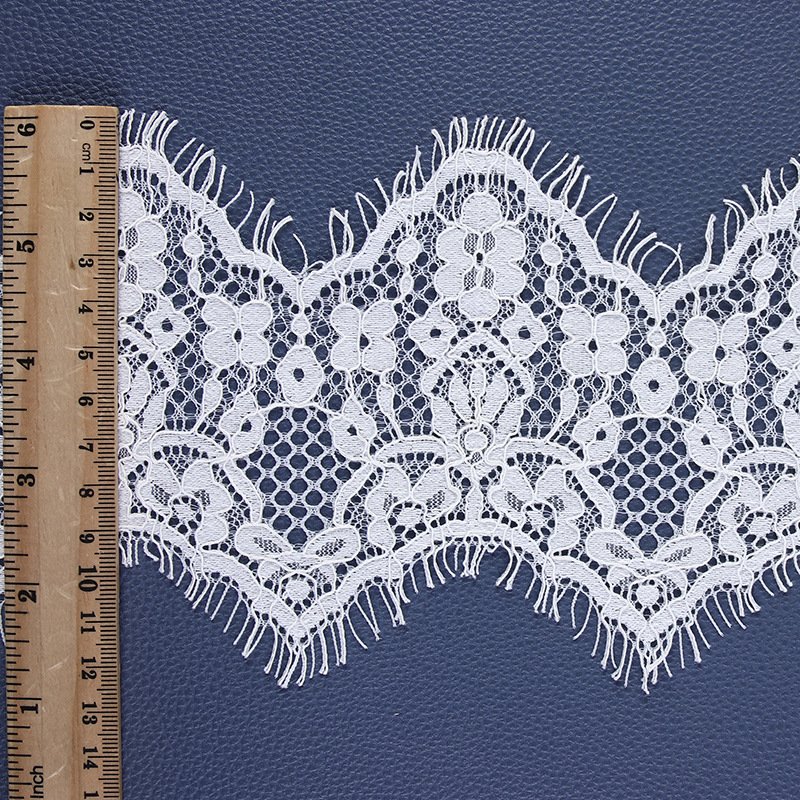 3 Meters Hollow out White Eyelash corded lace trim ribbon For collar band Neckline Hem cuff sleeve underwear bra
