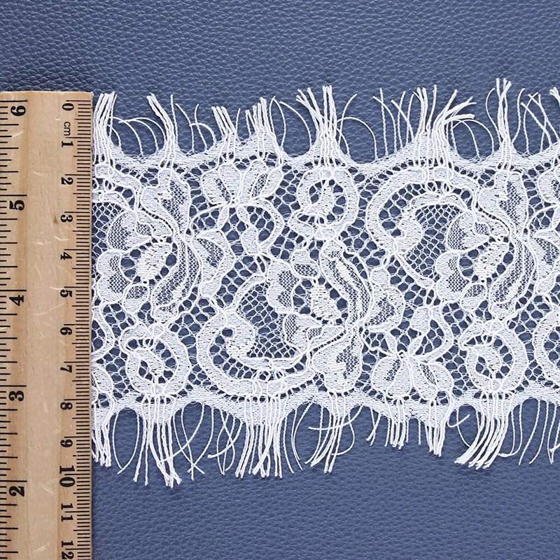 3 Meters Hollow out White Eyelash corded lace trim ribbon For collar band Neckline Hem cuff sleeve underwear bra