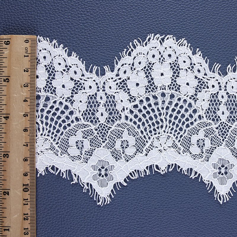 3 Meters Hollow out White Eyelash corded lace trim ribbon For collar band Neckline Hem cuff sleeve underwear bra