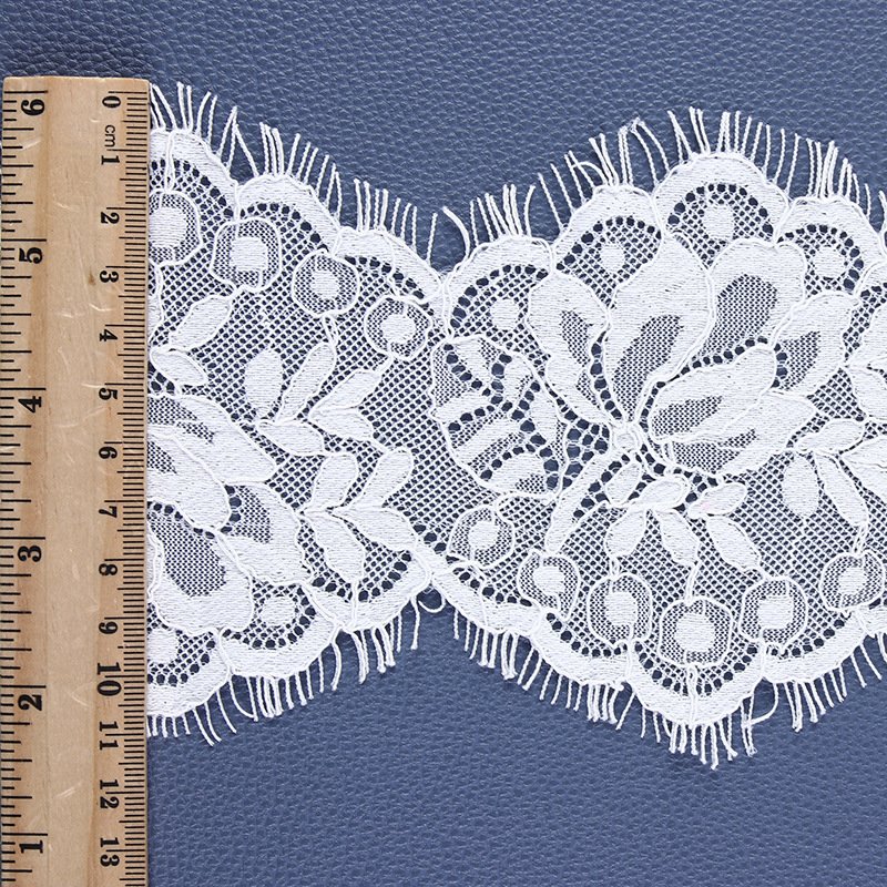 3 Meters Hollow out White Eyelash corded lace trim ribbon For collar band Neckline Hem cuff sleeve underwear bra