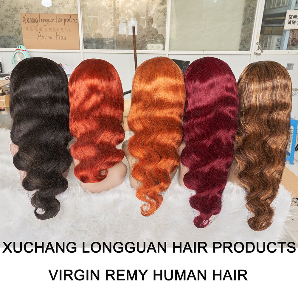 Xuchang Longguan hair products Customized Raw remy virgin human hair wigs Cuticle Aligned Hair 13X6 Lace Front Wigs