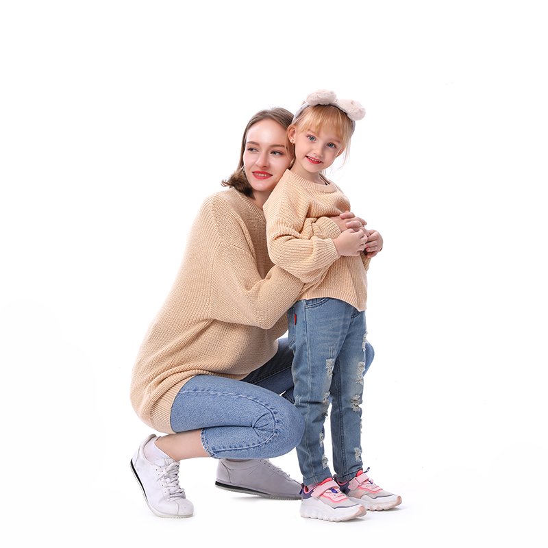 In Stock Fashion High Quality Children Pullover Jumpers Knitted 100% Cotton Sweaters Baby Oversized Christmas Sweater
