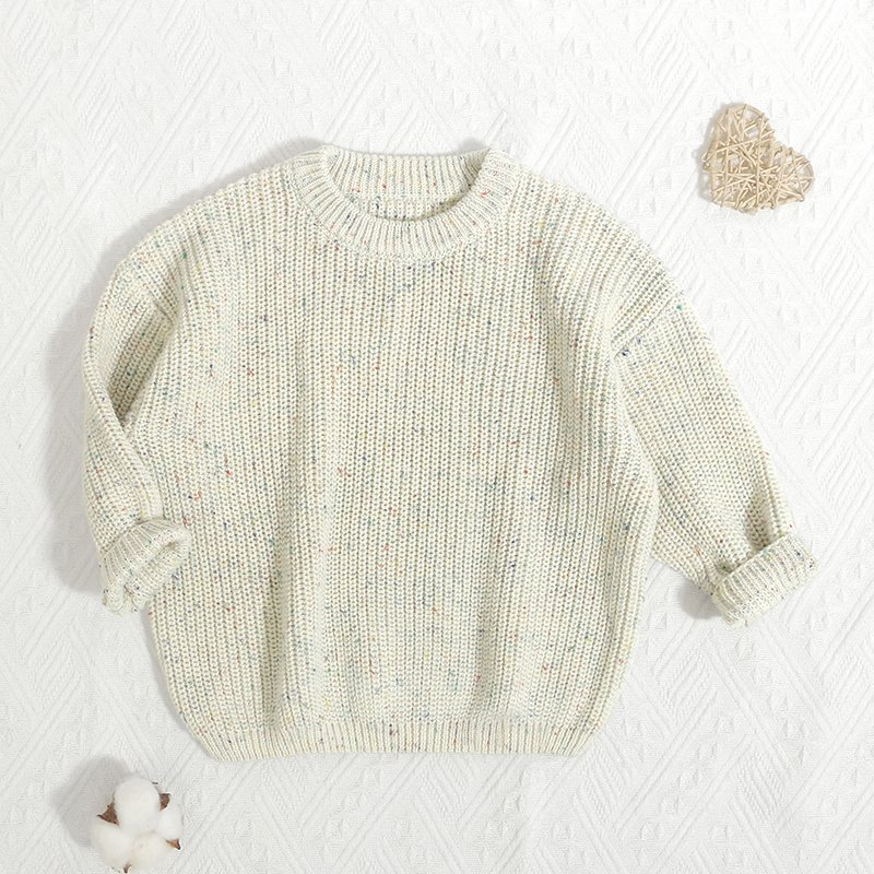 In Stock Fashion High Quality Children Pullover Jumpers Knitted 100% Cotton Sweaters Baby Oversized Christmas Sweater
