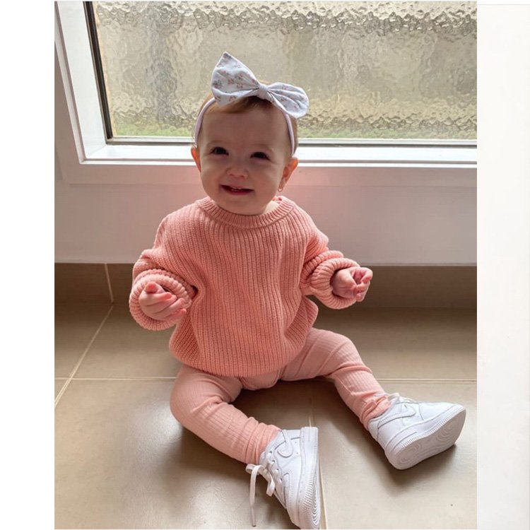 In Stock Fashion High Quality Children Pullover Jumpers Knitted 100% Cotton Sweaters Baby Oversized Christmas Sweater
