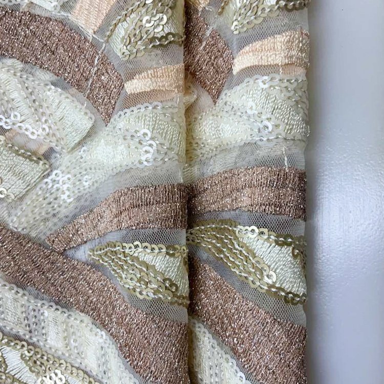 2020 Shaoxing textile factory price European sequin mesh embroidery fabric for lady party dress S-10504