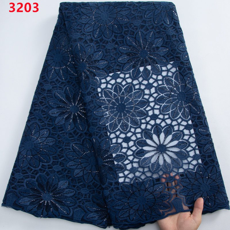 3203 Wholesale French Net Milk Silk Lace with Shine Sequins High Quality African Embroidery Tulle Lace Fabric for Women Dresses