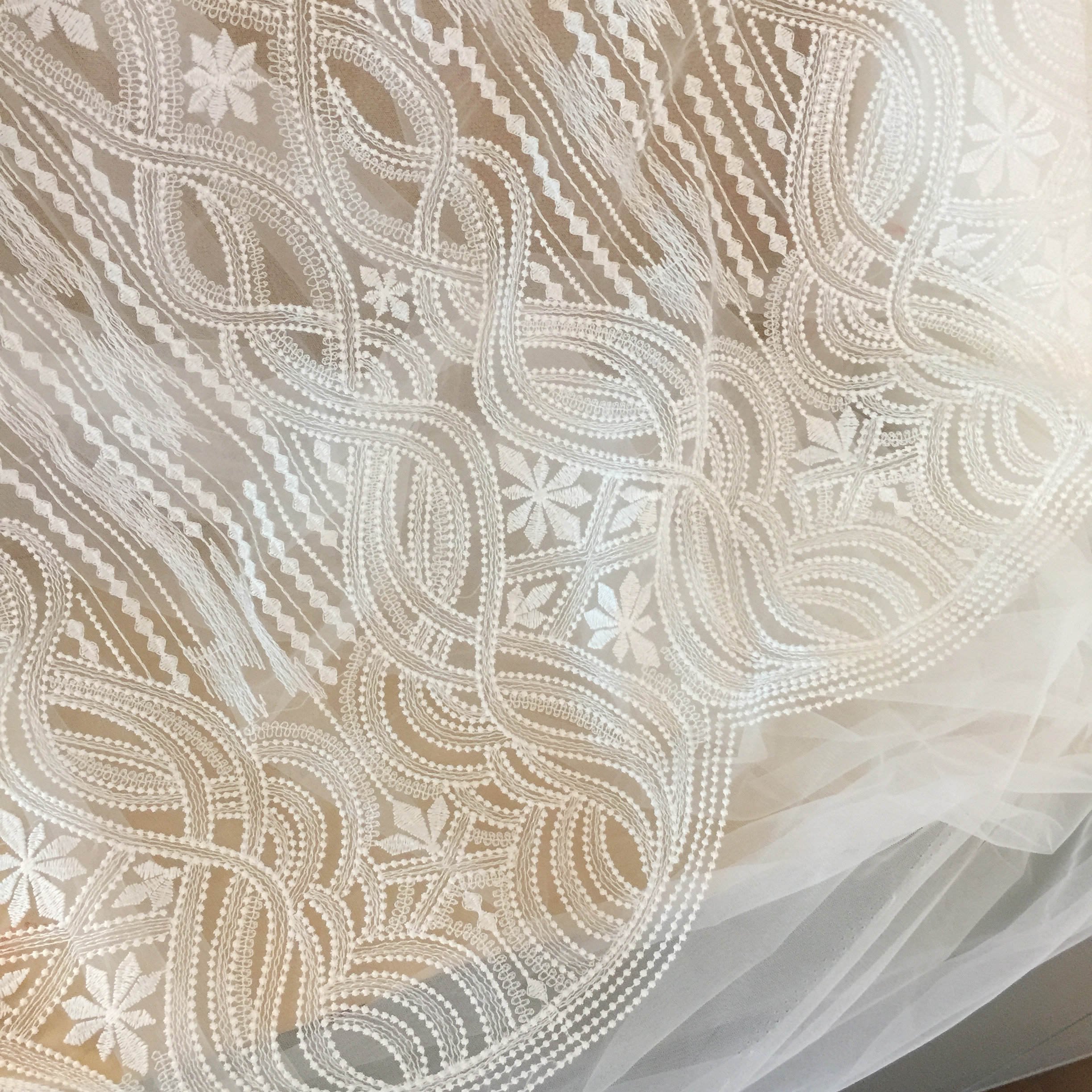 DELACE boho guipure lace fabric bohemian white lace fabric for weddingdress