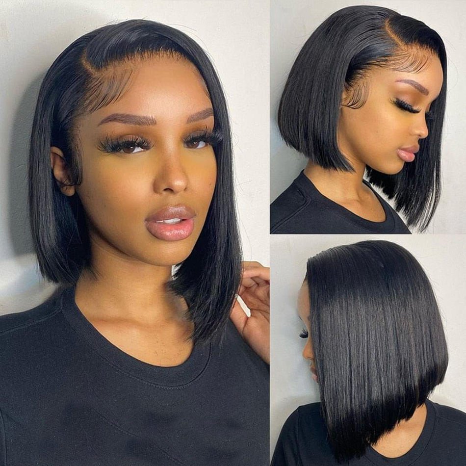 Wholesale Peruvian Short Bob Glueless Wigs Human Hair Lace Front Wigs For Black Women Straight Hd Lace Frontal Wigs Human Hair